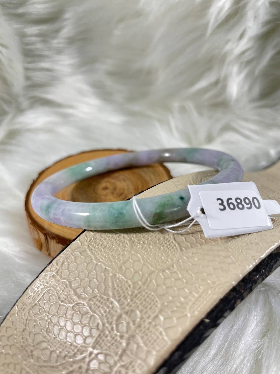 Grade A Natural Jade Bangle with certificate #36890