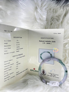 Grade A Natural Jade Bangle with certificate #36890