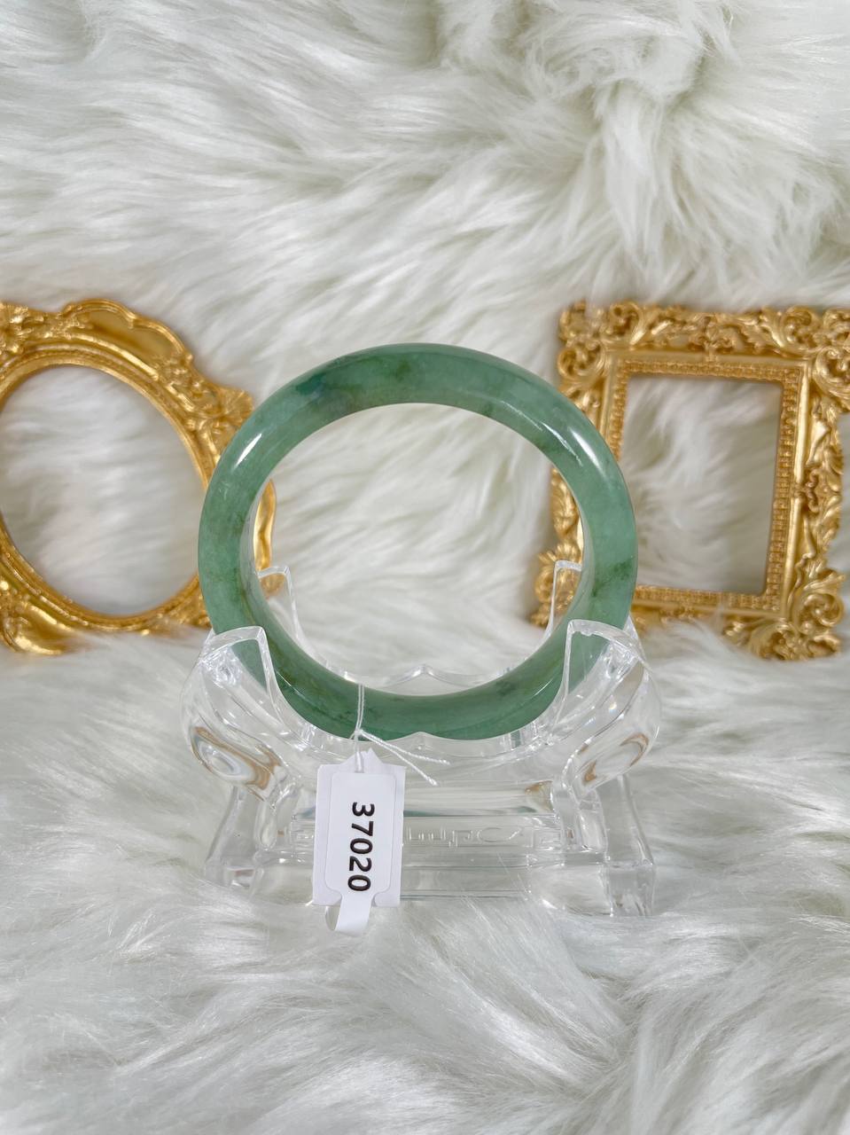 Grade A Natural Jade Bangle with certificate #37020