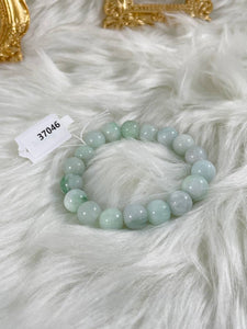 Grade A Natural Jade Beaded Bangle with certificate #37046