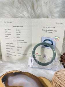 Grade A Natural Jade Bangle with certificate #37089