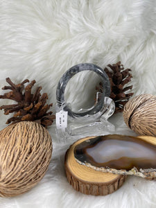Grade A Natural Jade Bangle with certificate #37121