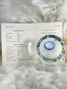 Grade A Natural Jade Bangle with certificate #37143