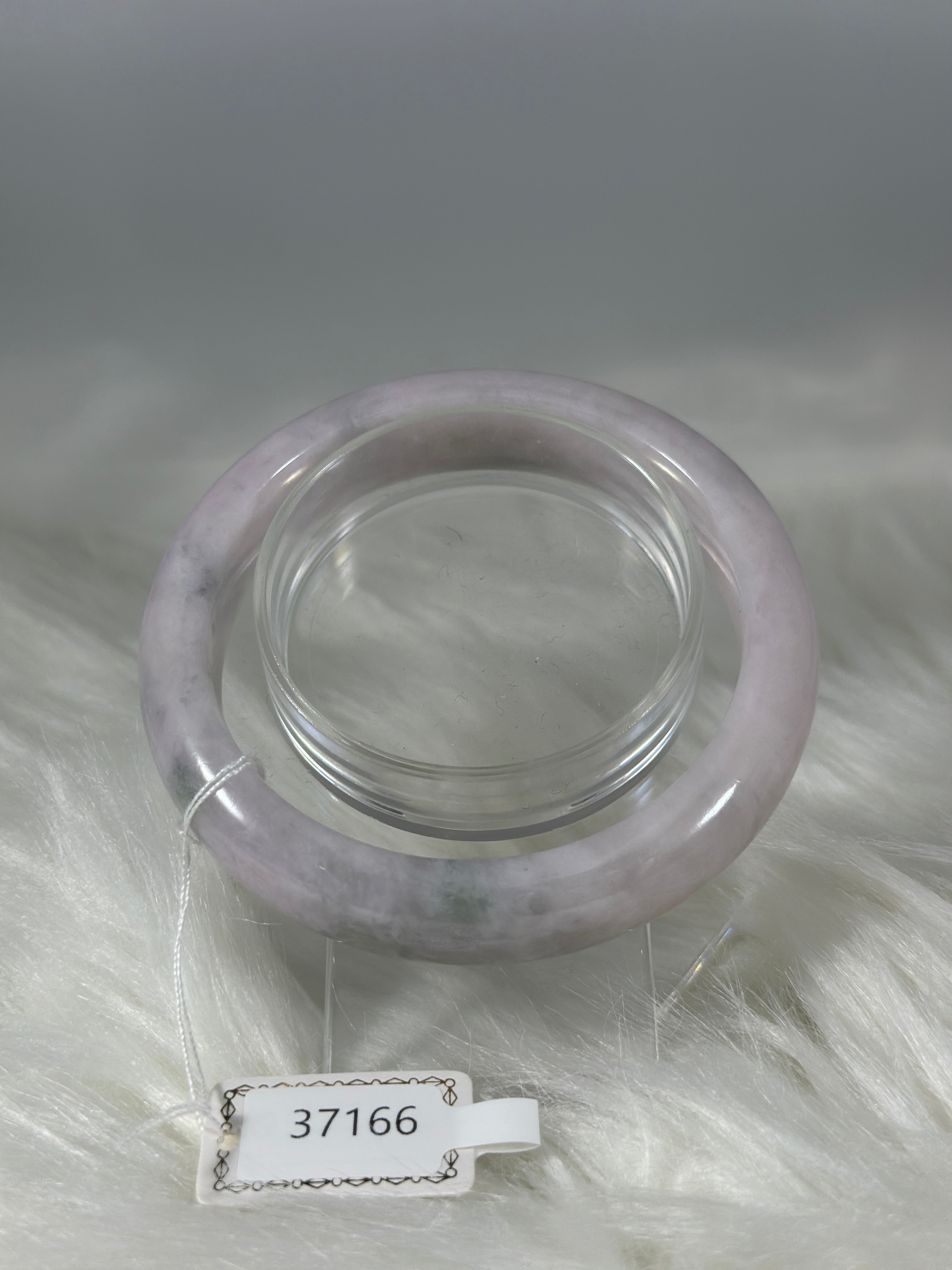 Grade A Natural Jade Bangle with certificate #37166