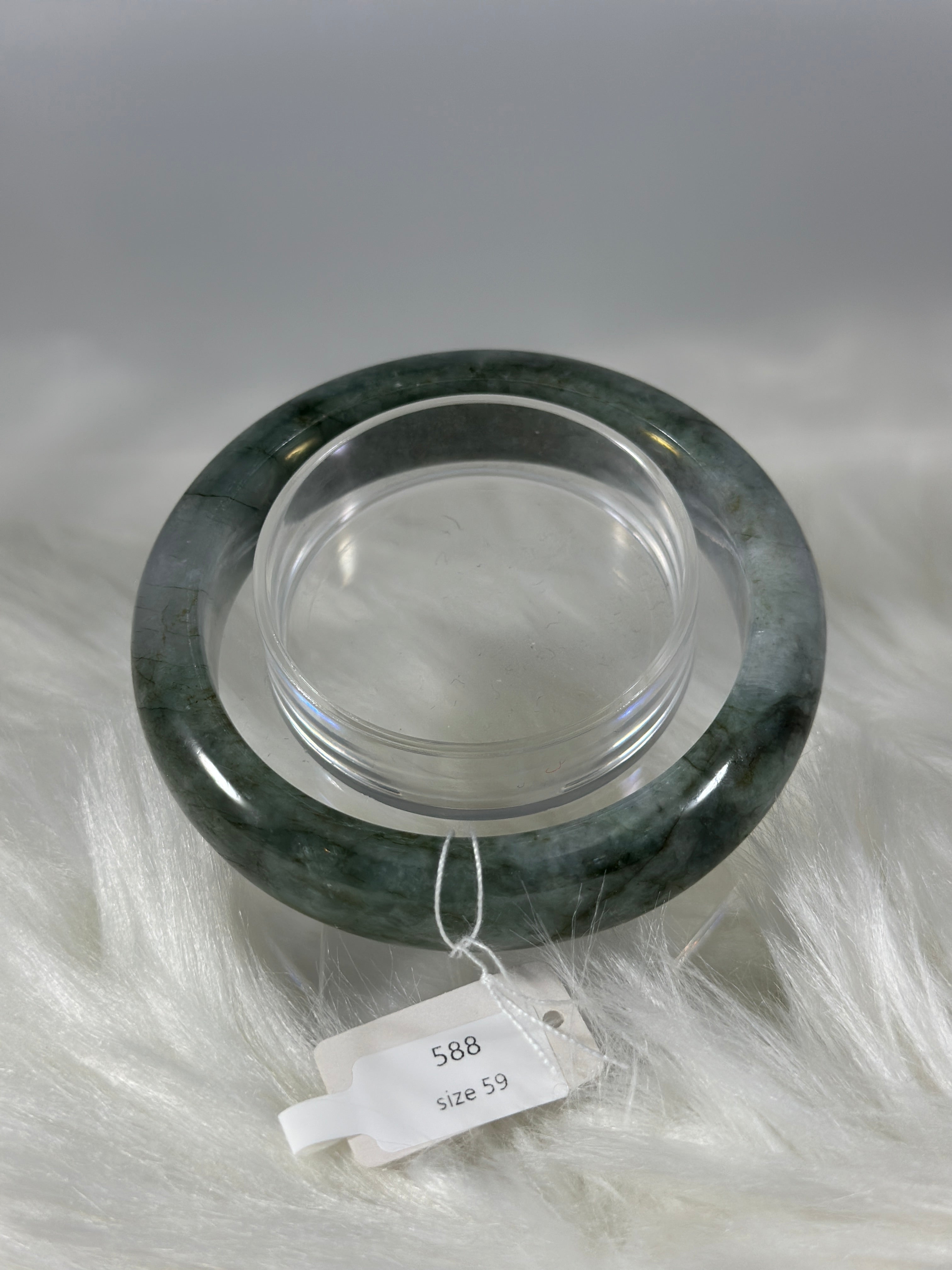 Grade A Natural Jade Bangle with certificate #37167