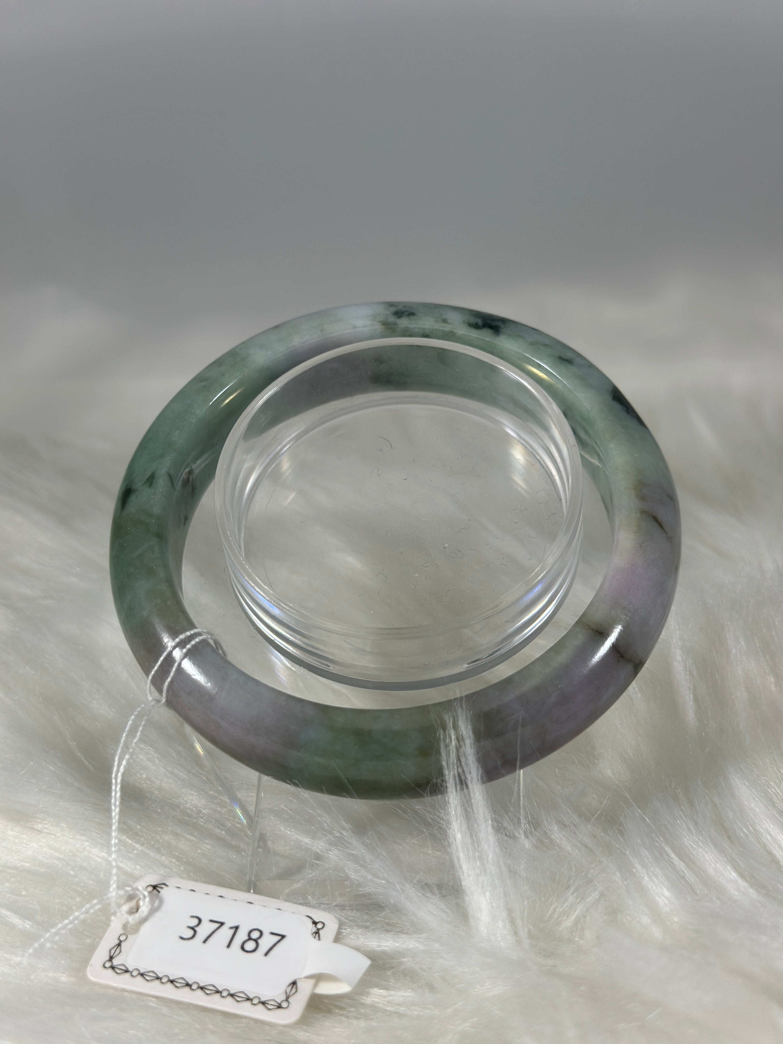 Grade A Natural Jade Bangle with certificate #37187