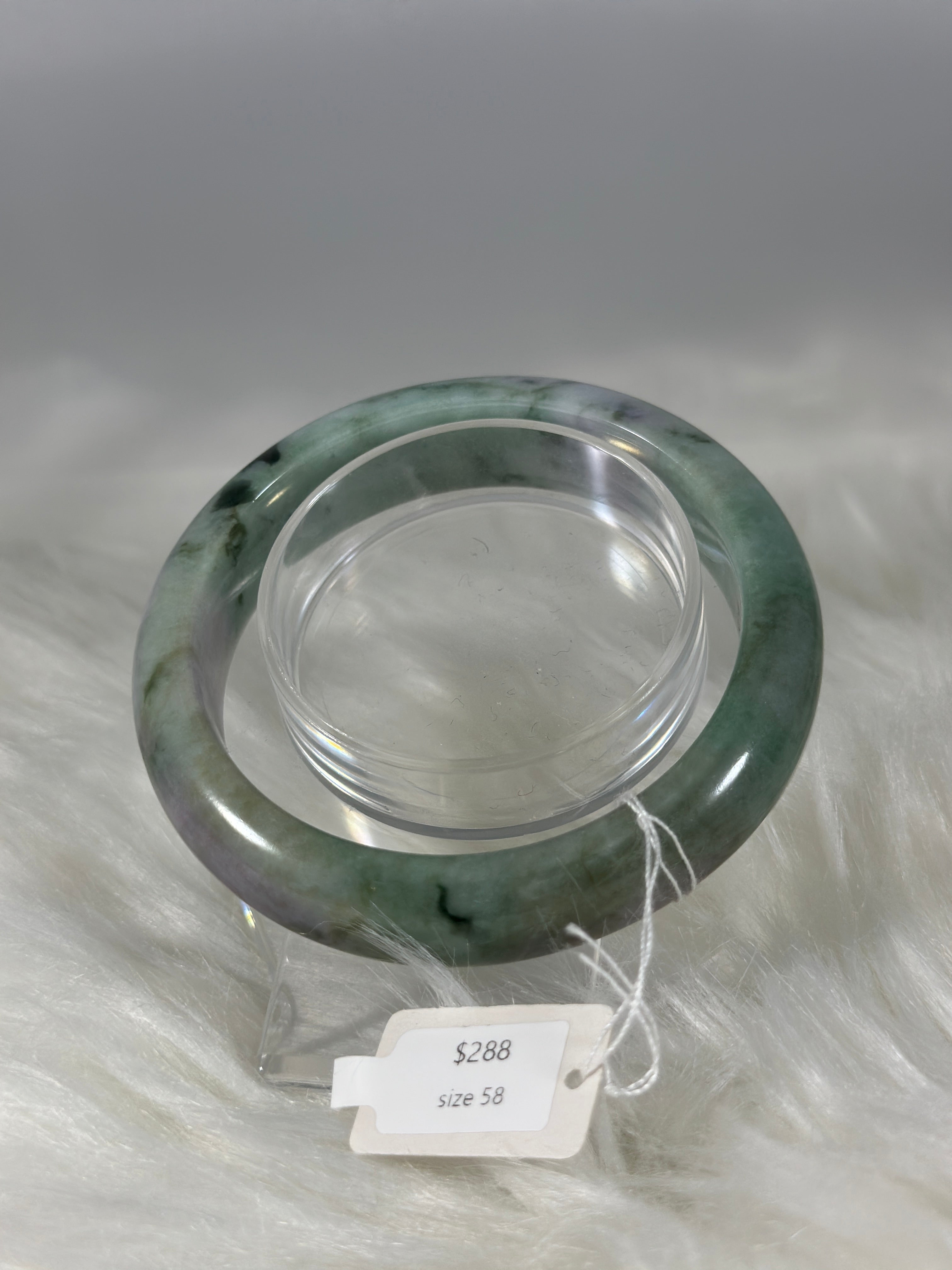 Grade A Natural Jade Bangle with certificate #37187