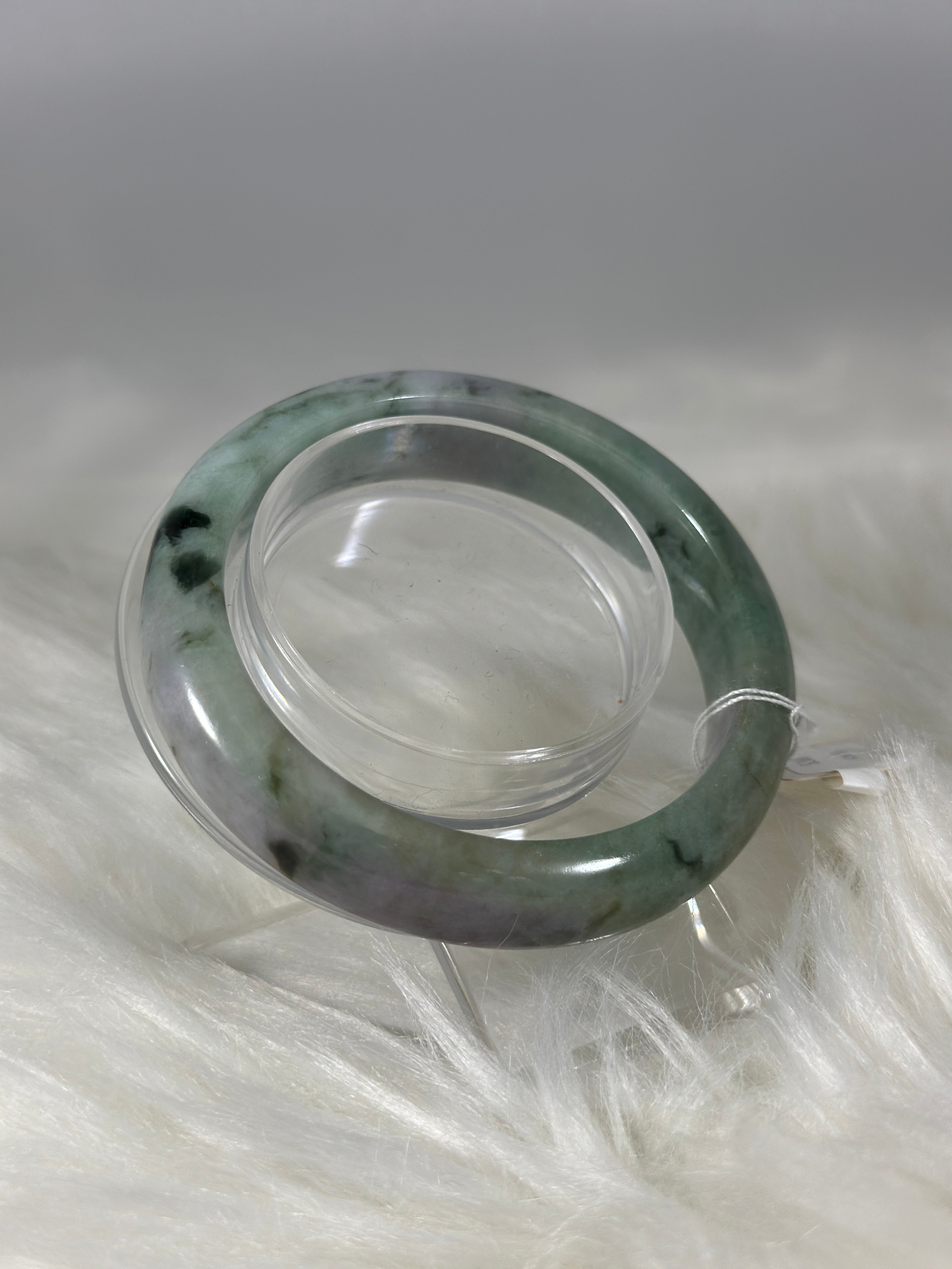 Grade A Natural Jade Bangle with certificate #37187