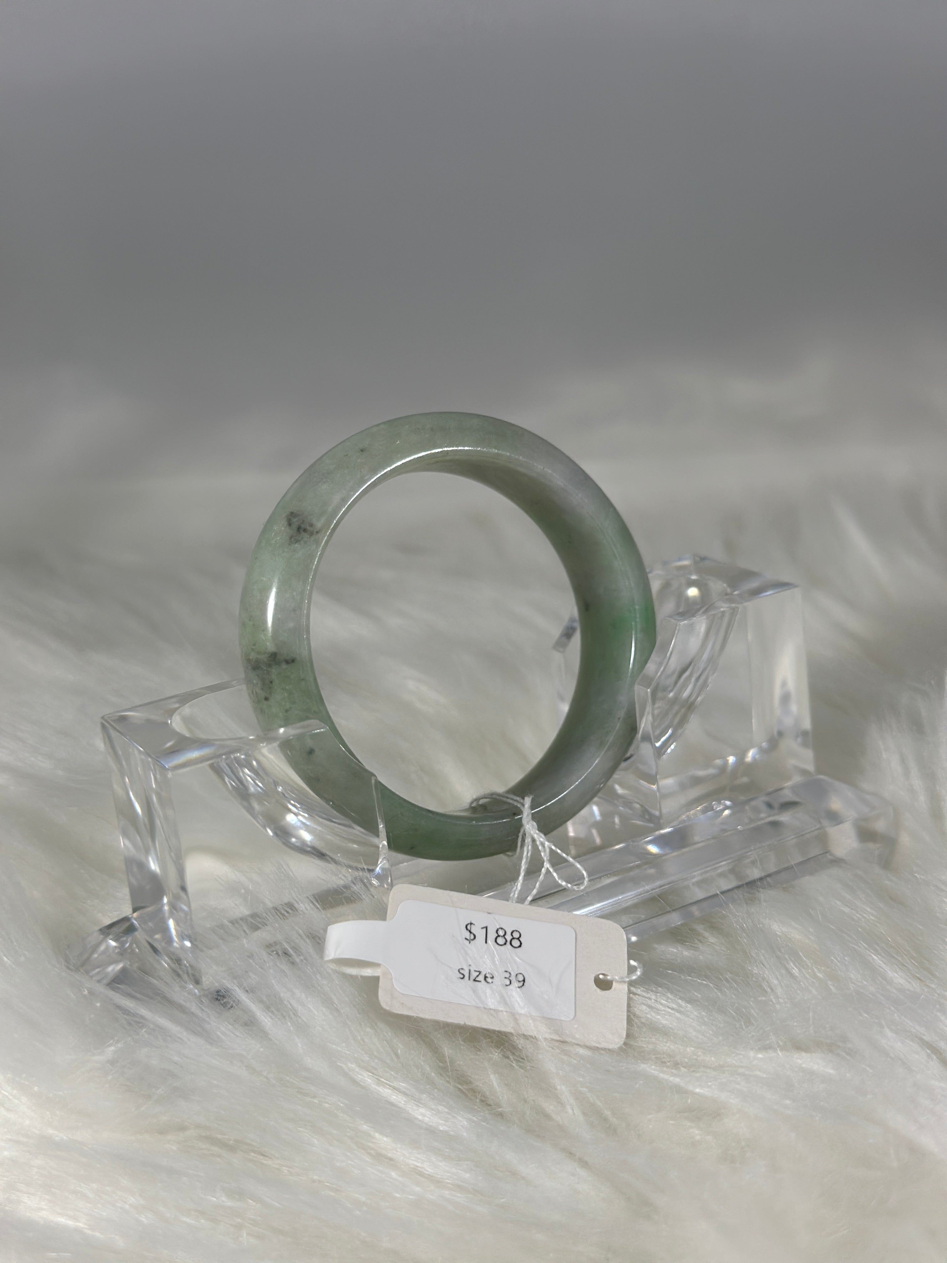 Grade A Natural Jade Bangle with certificate #37185