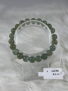 Grade A Natural Jade Beaded Bangle with certificate #37044
