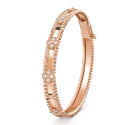 18K Perlee Sweet Clovers Bracelet with Diamonds (Slim)