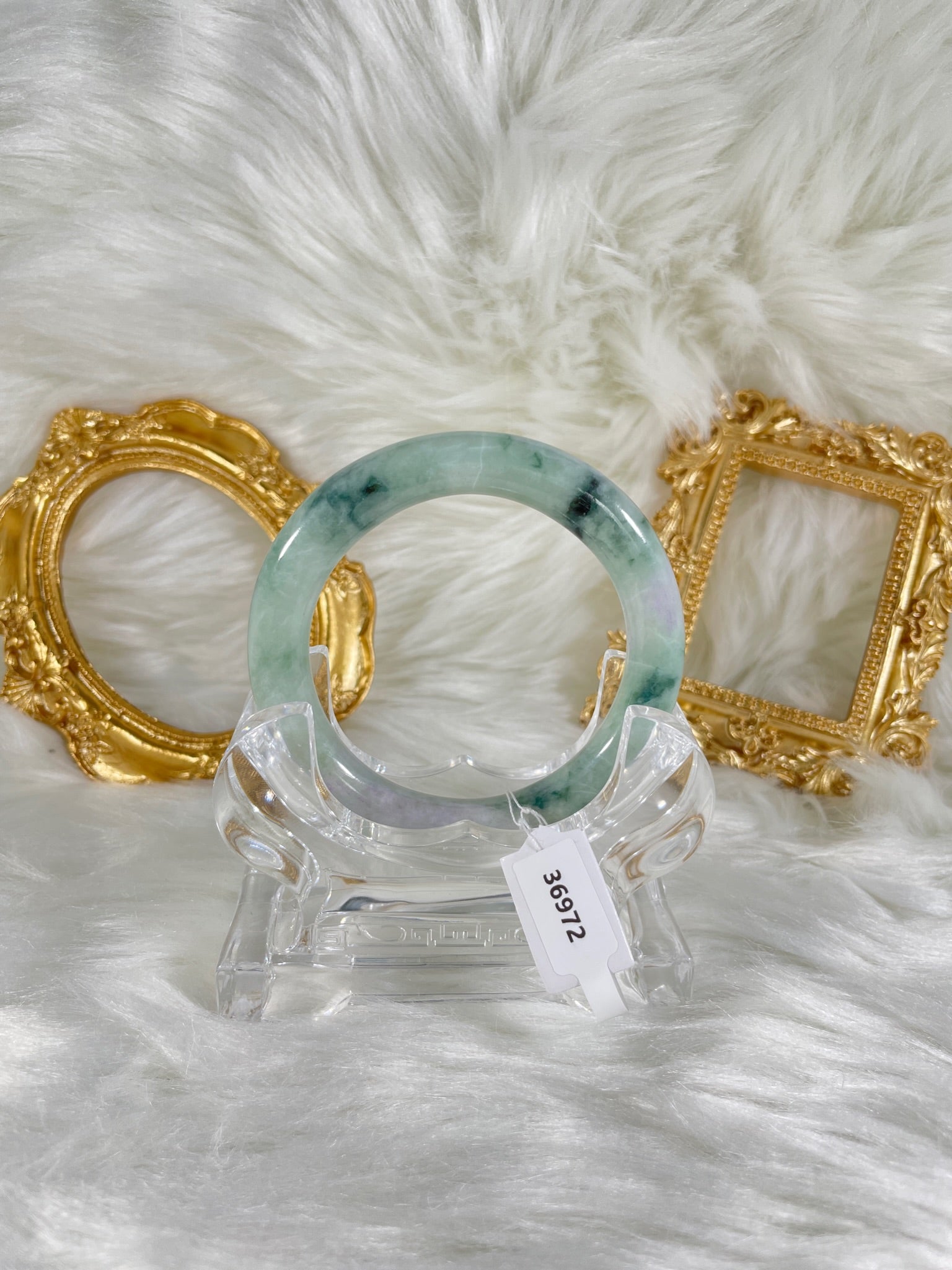 Grade A Natural Jade Bangle with certificate #36972