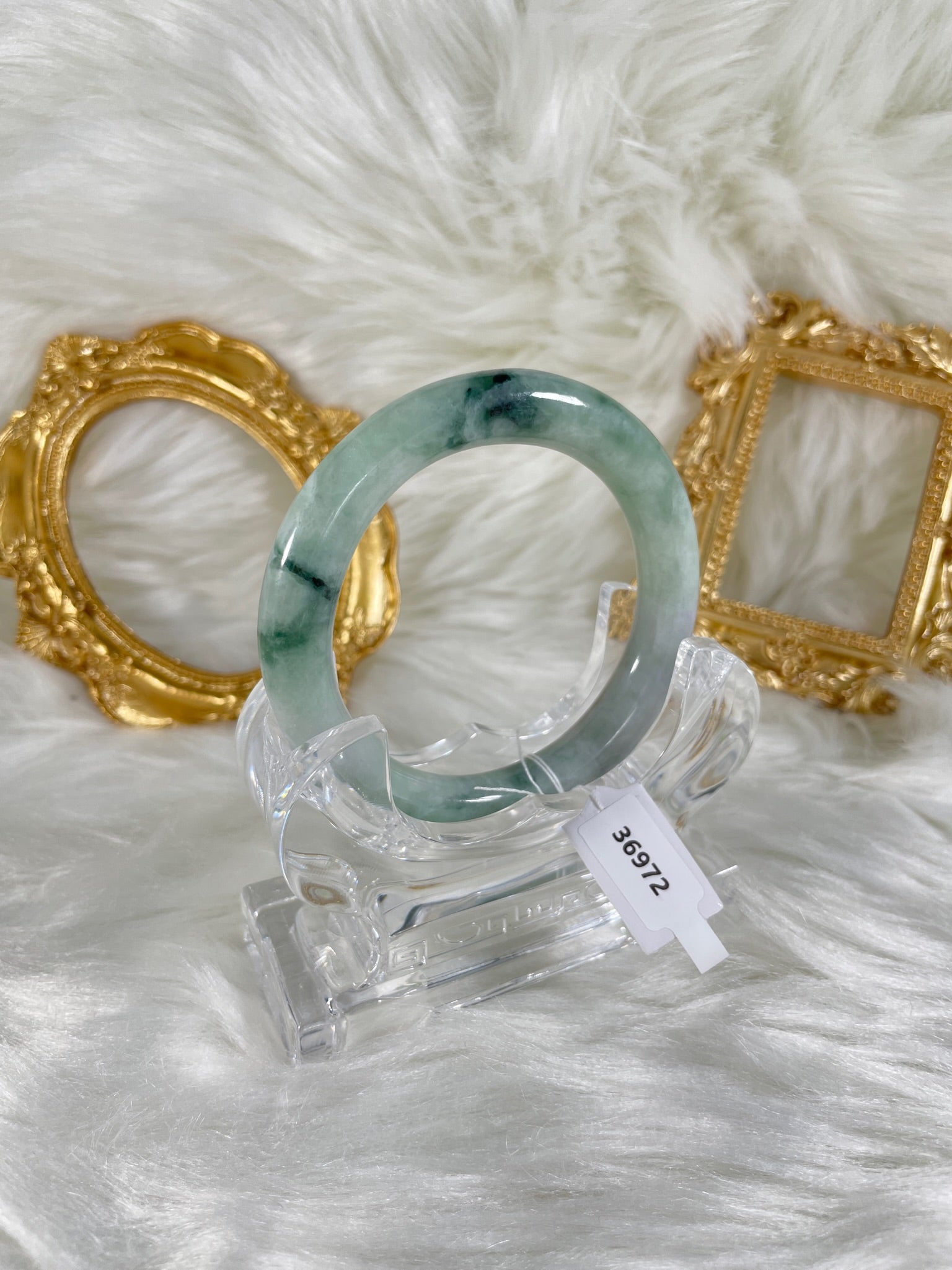 Grade A Natural Jade Bangle with certificate #36972