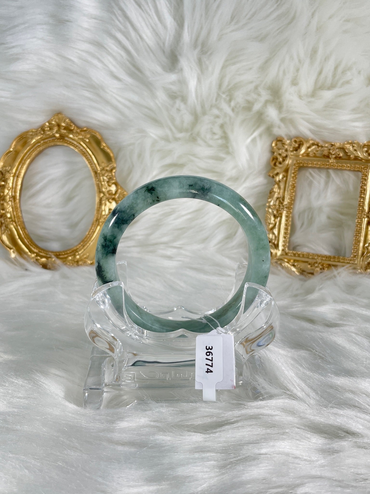 Grade A Natural Jade Bangle with certificate #36774