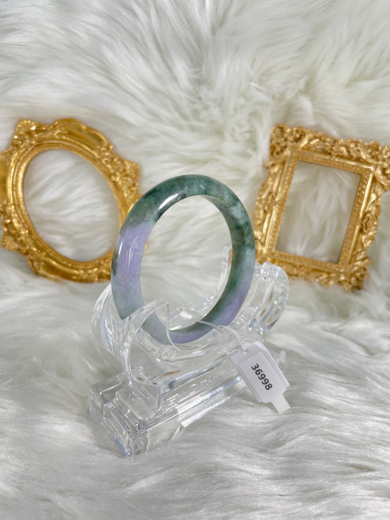 Grade A Natural Jade Bangle with certificate #36998