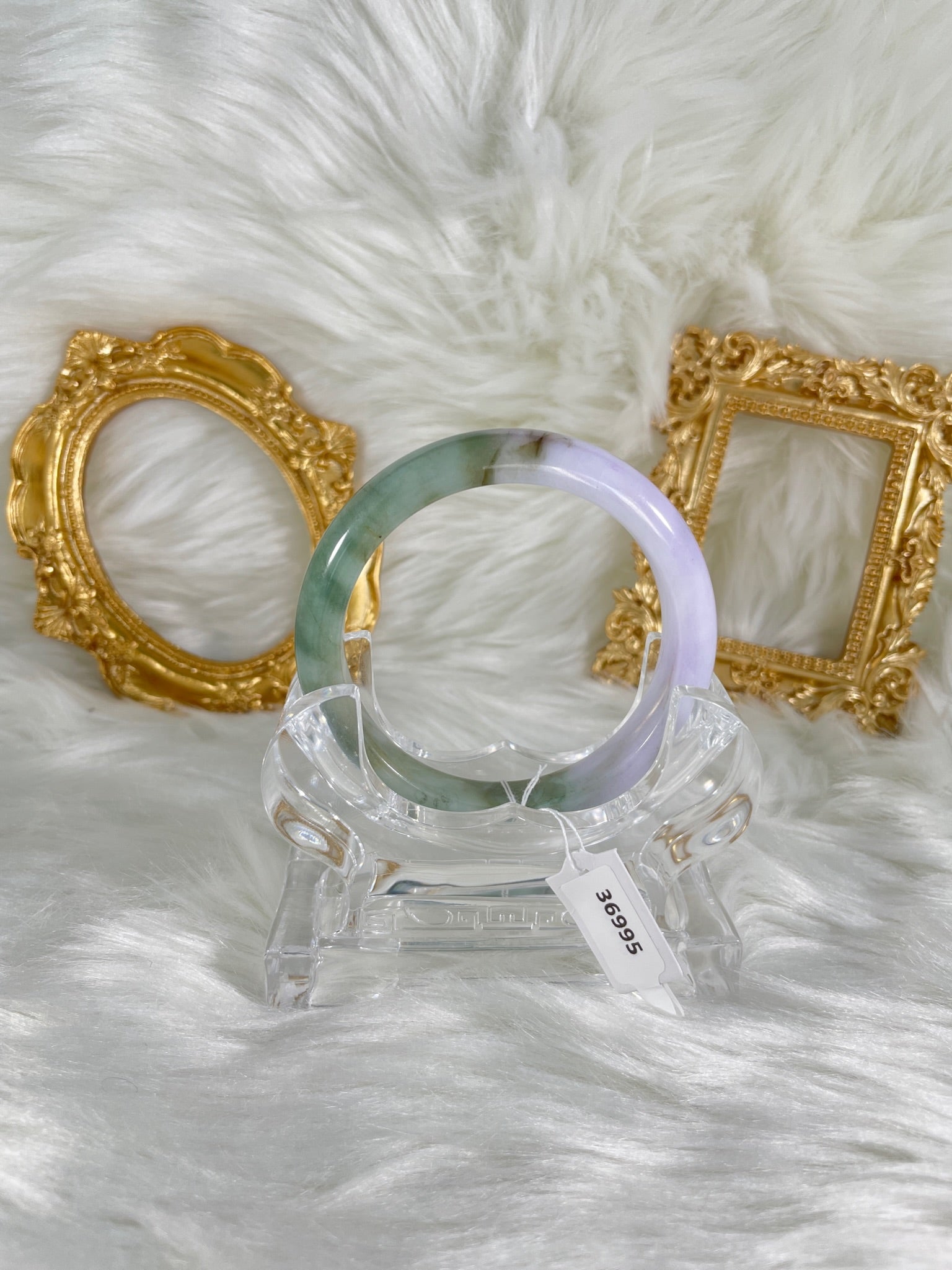 Grade A Natural Jade Bangle with certificate #36995