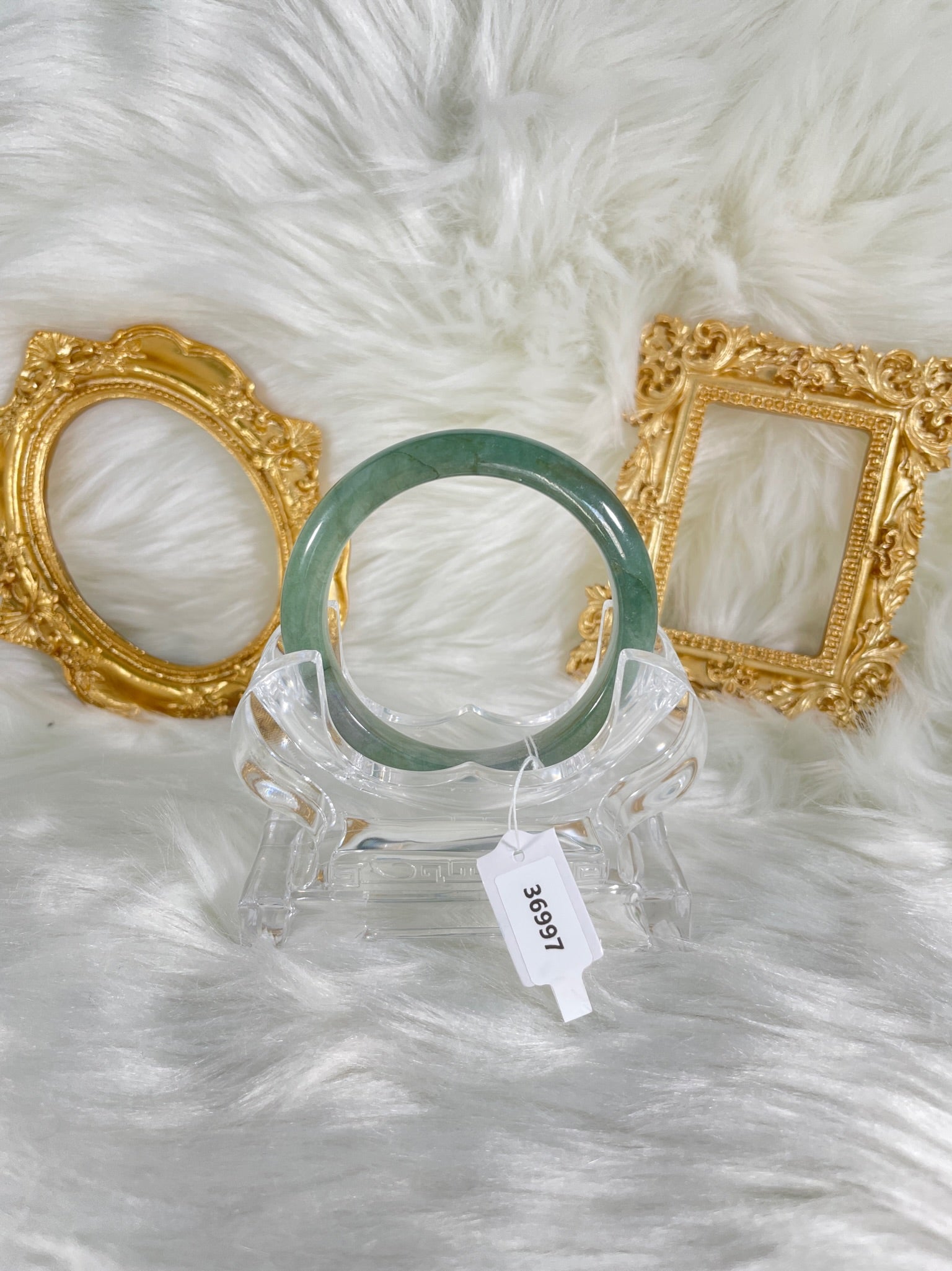 Grade A Natural Jade Bangle with certificate #36997