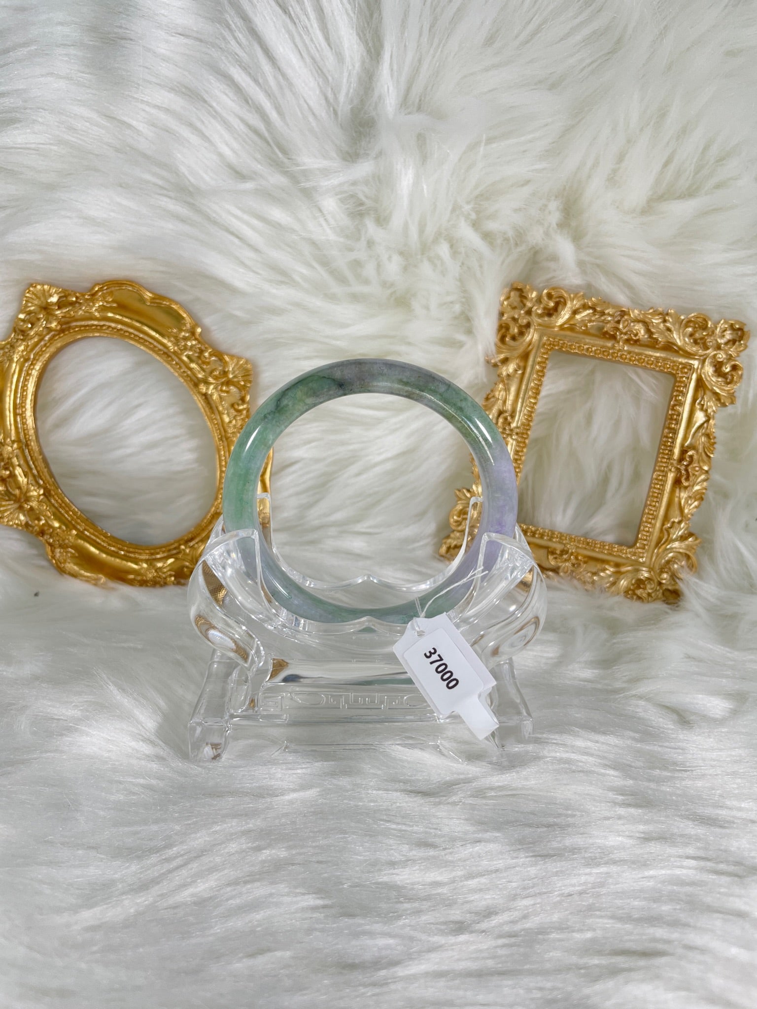 Grade A Natural Jade Bangle with certificate #37000