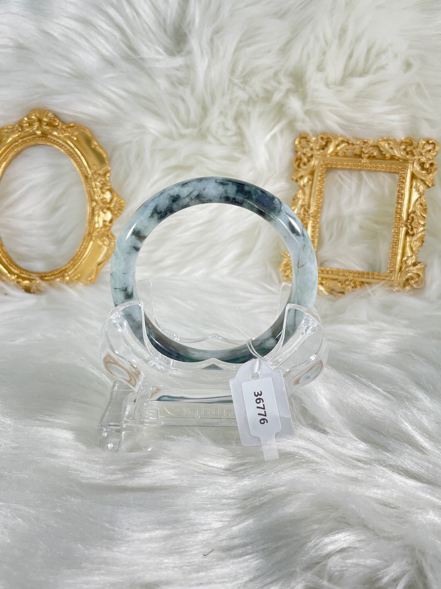 Grade A Natural Jade Bangle with certificate #36776