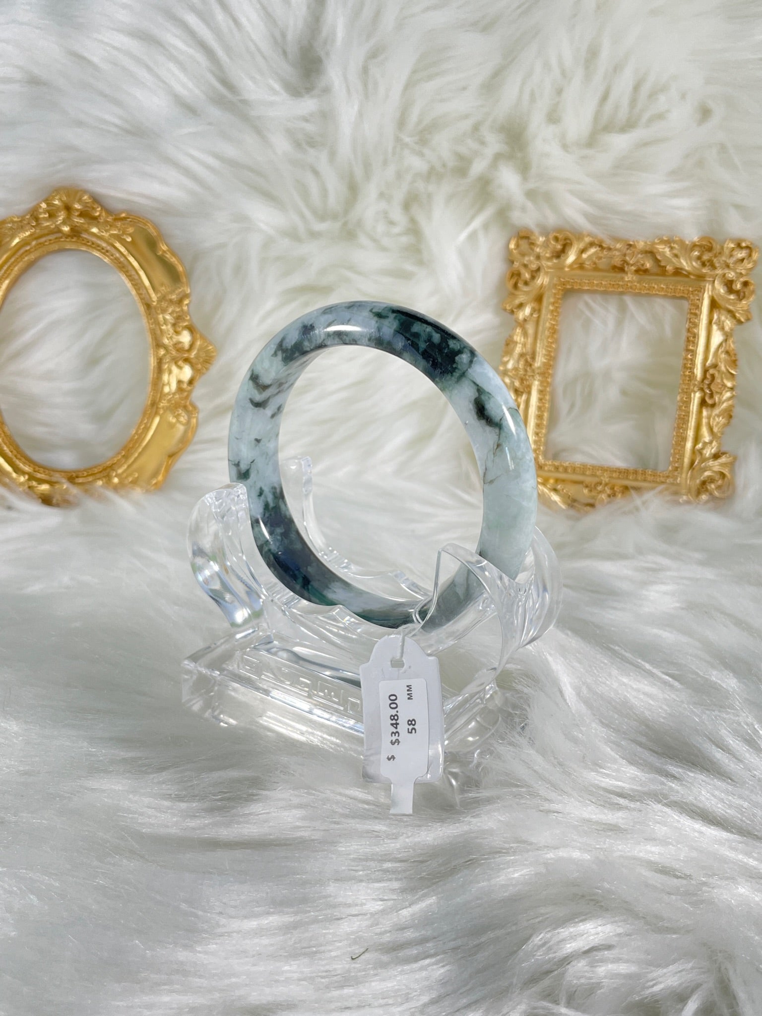 Grade A Natural Jade Bangle with certificate #36776