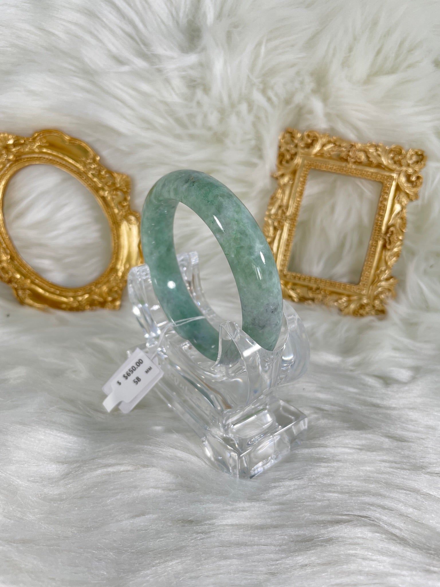Grade A Natural Jade Bangle with certificate #37007