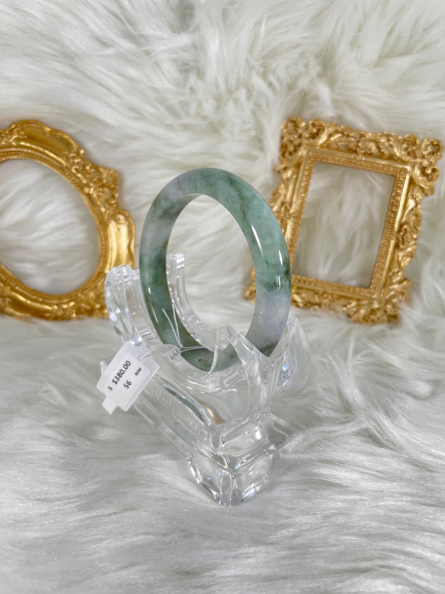 Grade A Natural Jade Bangle with certificate #37004