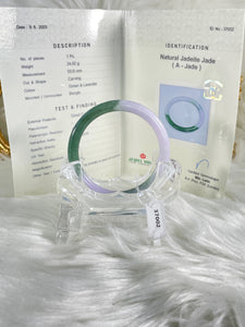 Grade A Natural Jade Bangle with certificate #37002