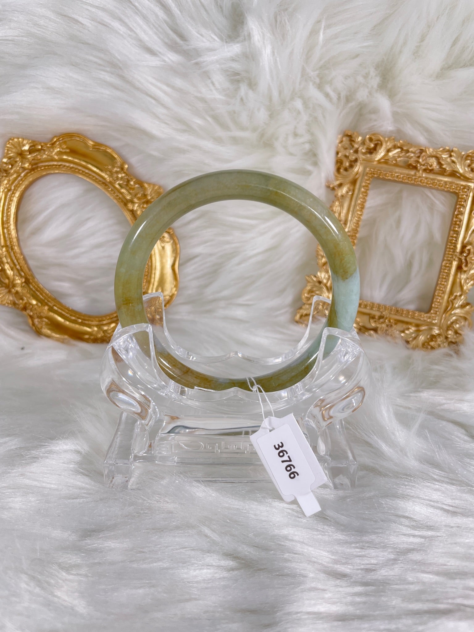 Grade A Natural Jade Bangle with certificate #36766