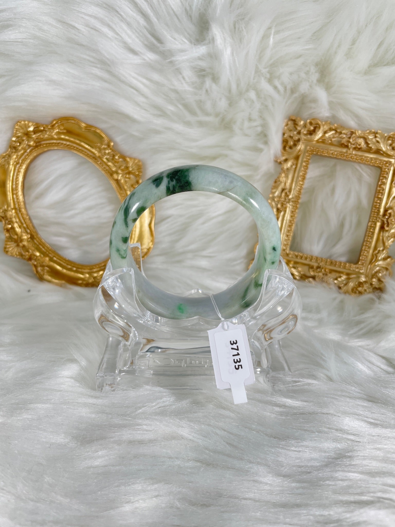 Grade A Natural Jade Bangle with certificate #37135