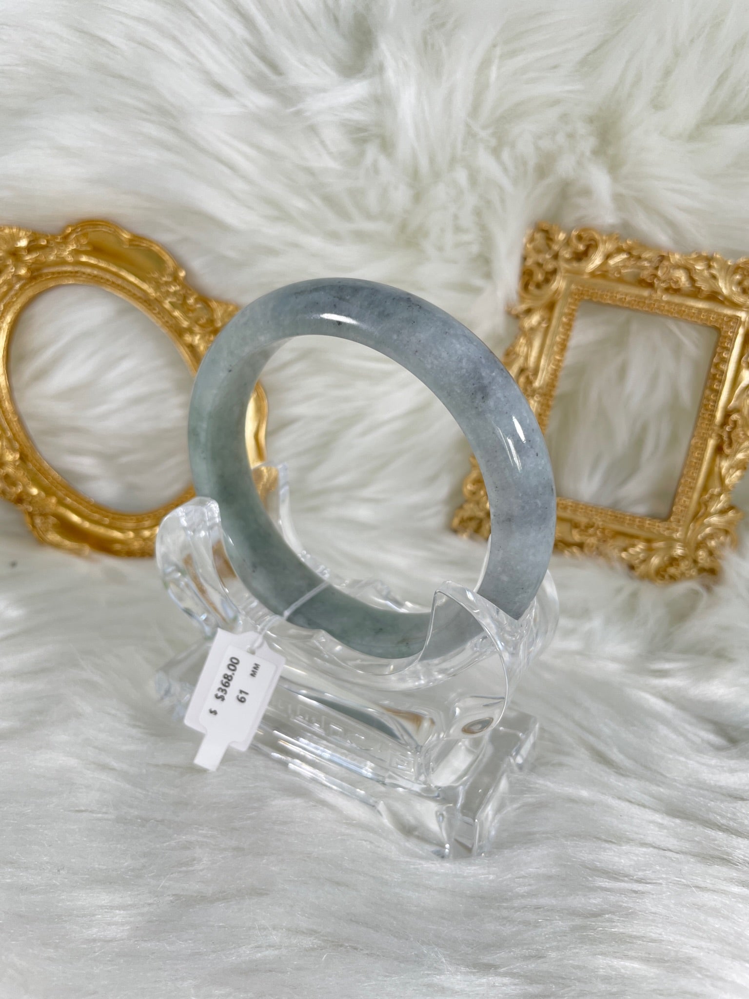 Grade A Natural Jade Bangle with certificate #37104