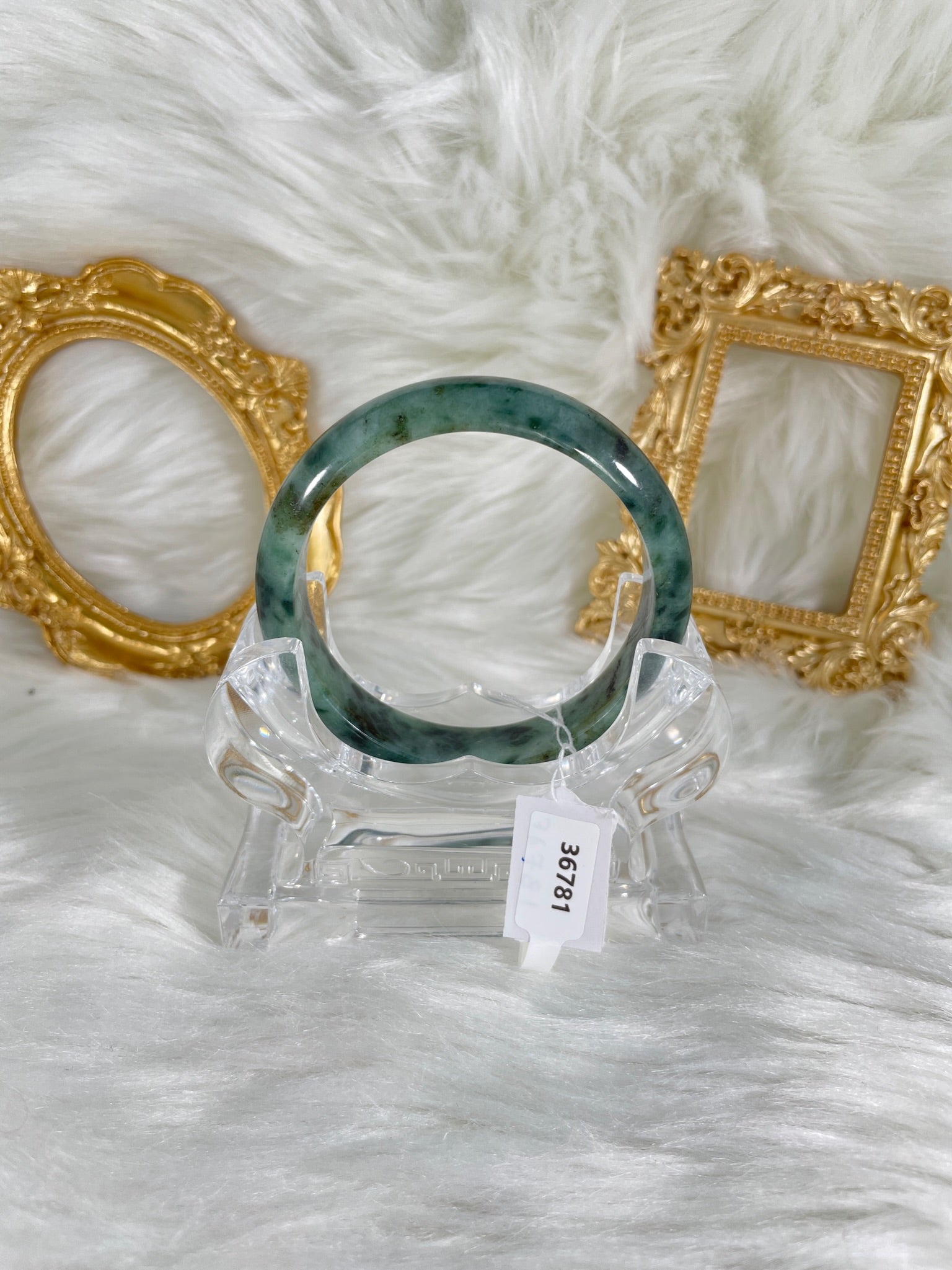 Grade A Natural Jade Bangle with certificate #36781