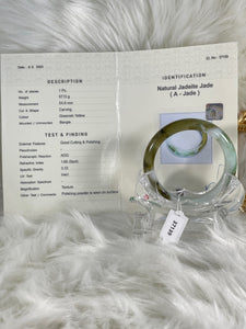 Grade A Natural Jade Bangle with certificate #37139