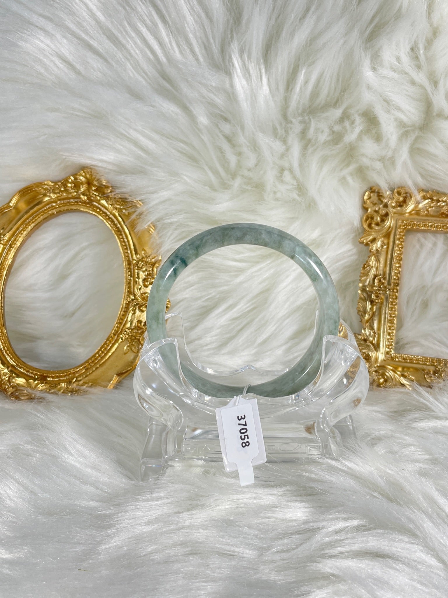 Grade A Natural Jade Bangle with certificate #37058