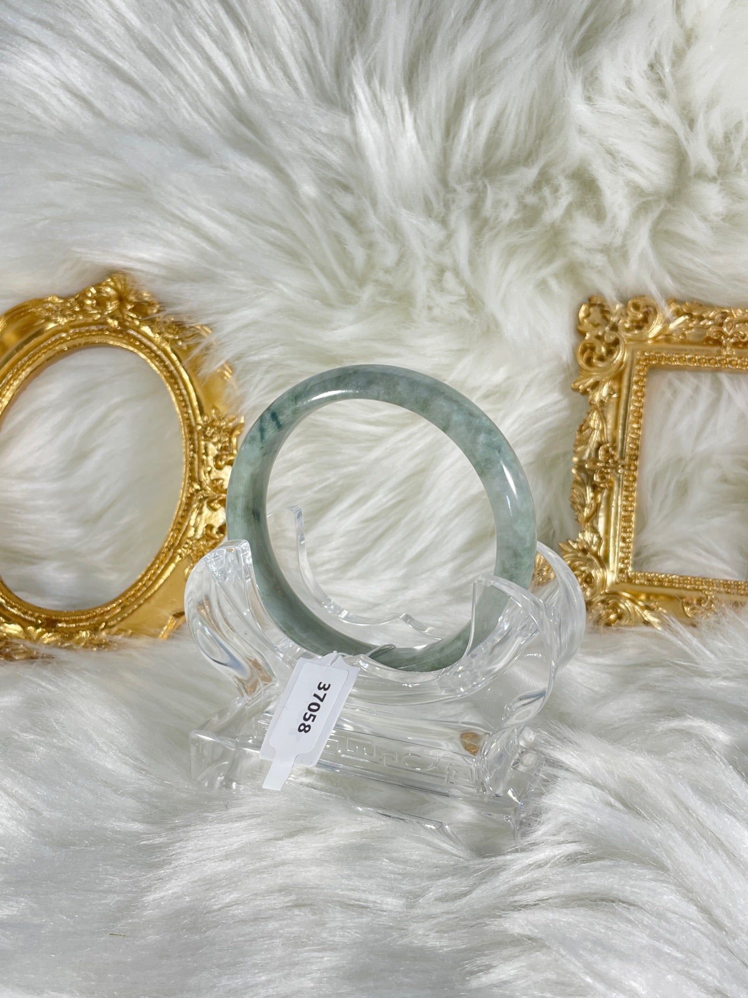 Grade A Natural Jade Bangle with certificate #37058
