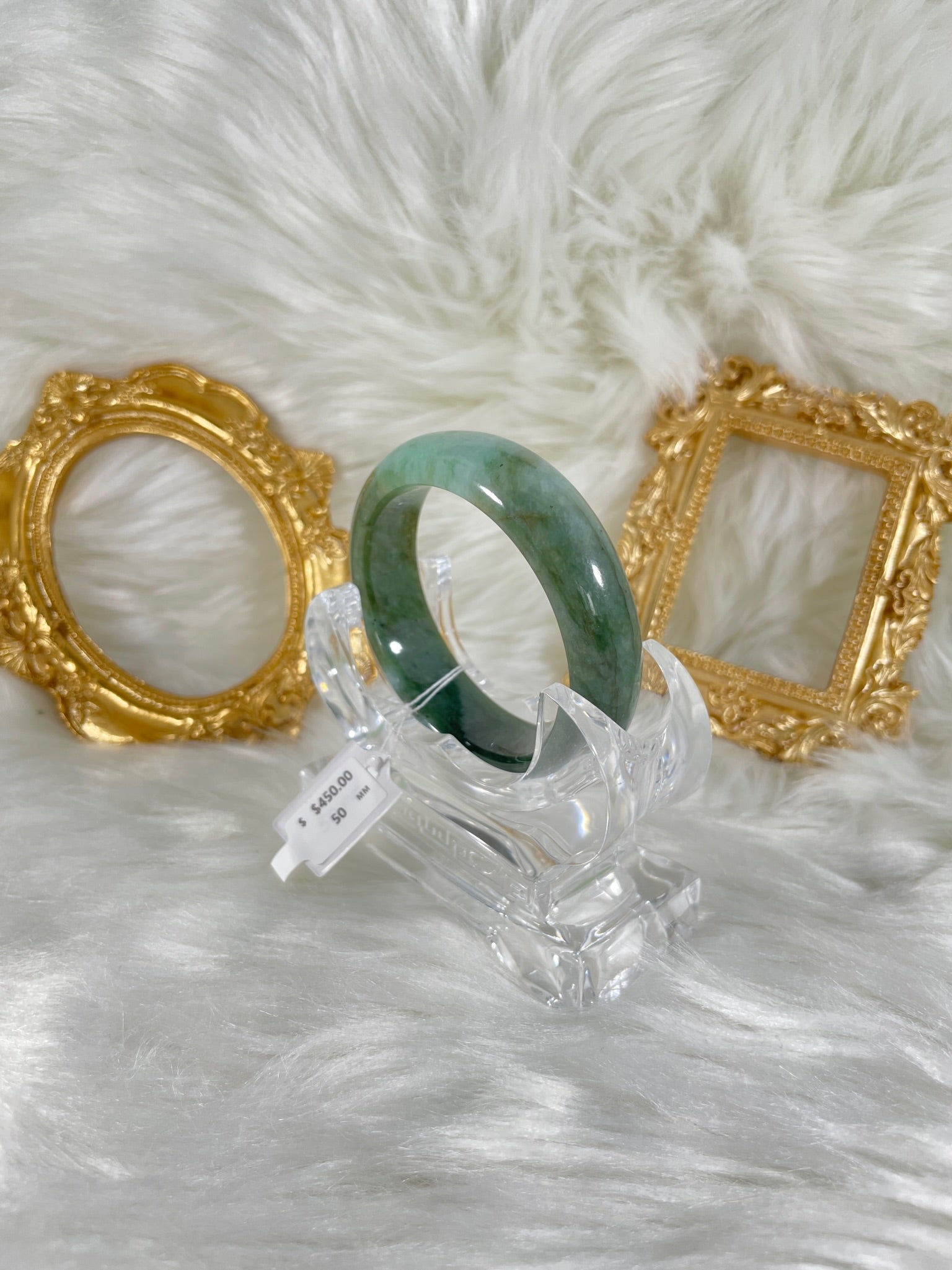 Grade A Natural Jade Bangle with certificate #36897