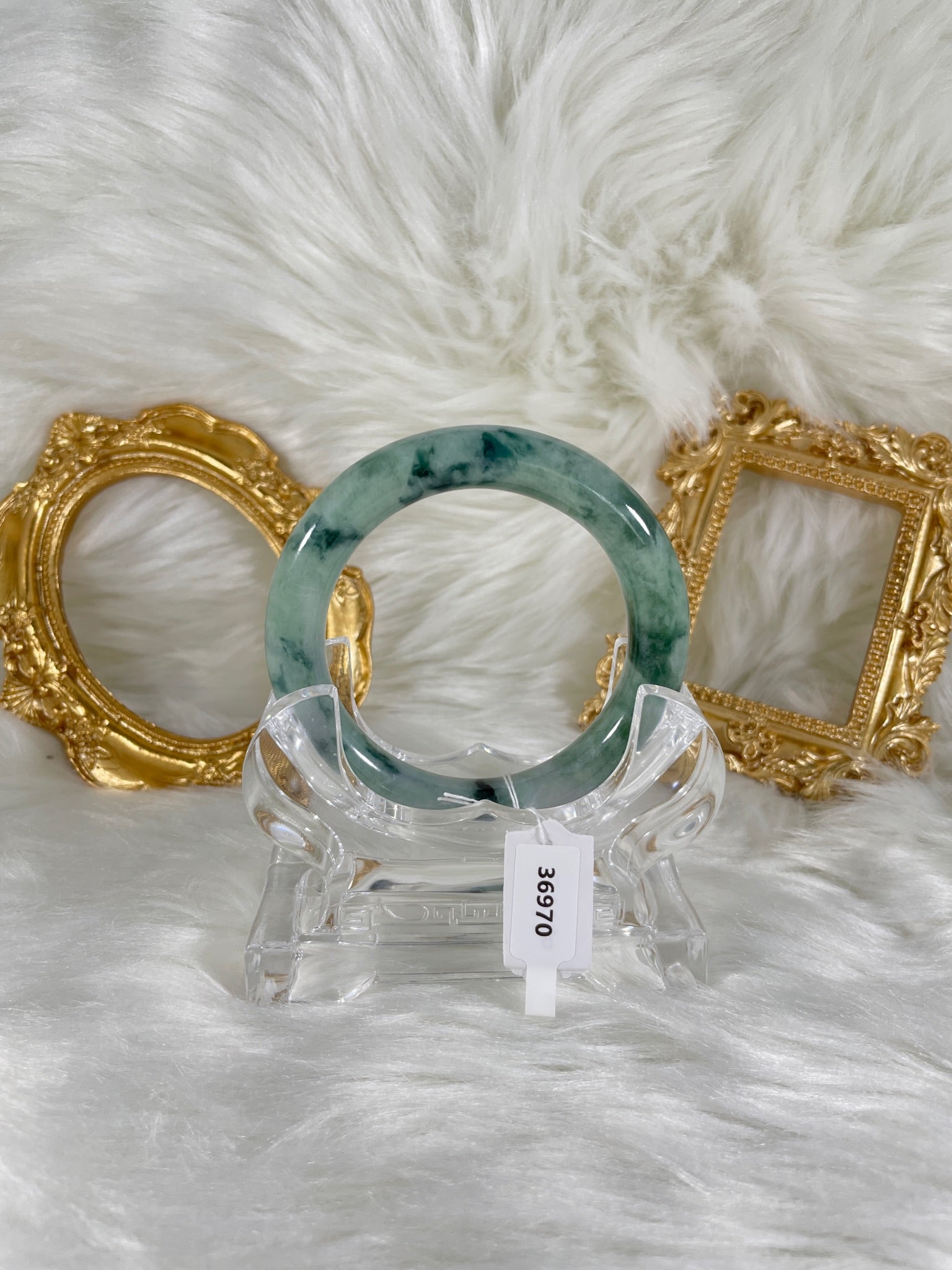 Grade A Natural Jade Bangle with certificate #36970
