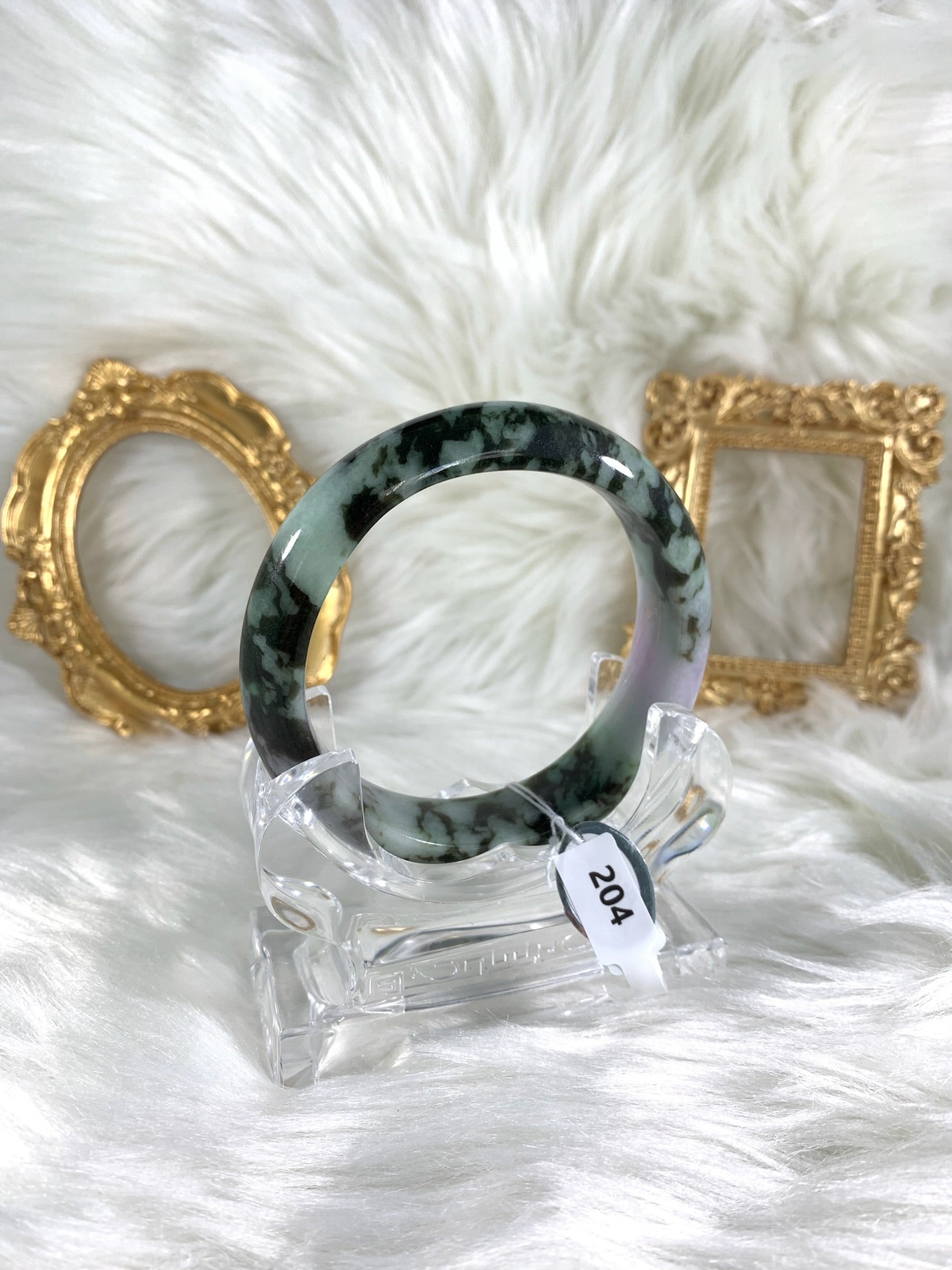Grade A Natural Jade Bangle with certificate #204