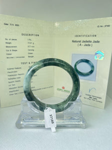 Grade A Natural Jade Bangle with certificate #37160