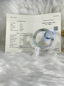 Grade A Natural Jade Bangle with certificate #36391