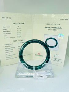 Grade A Natural Jade Bangle with certificate #36580