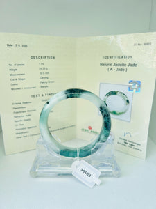 Grade A Natural Jade Bangle with certificate #36583
