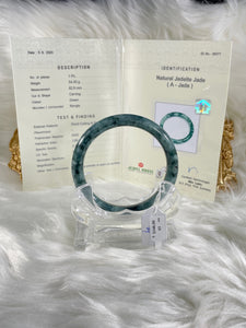 Grade A Natural Jade Bangle with certificate #36577