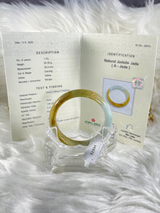 Grade A Natural Jade Bangle with certificate #36573