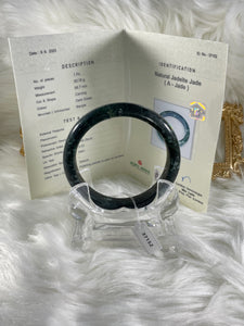Grade A Natural Jade Bangle with certificate #37152
