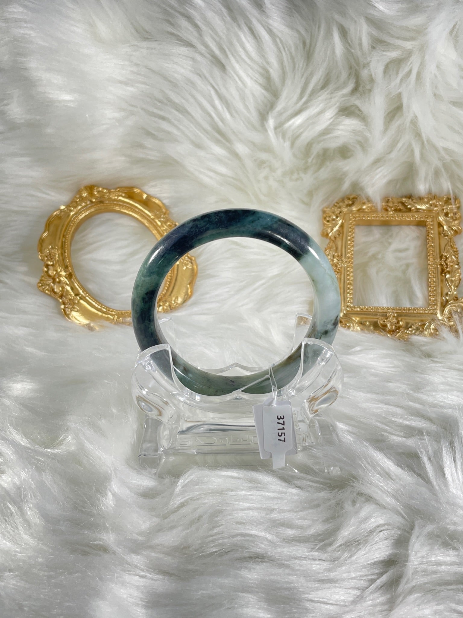 Grade A Natural Jade Bangle with certificate #37157