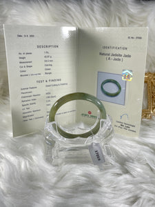 Grade A Natural Jade Bangle with certificate #37059