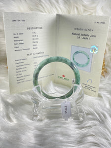 Grade A Natural Jade Bangle with certificate #37153