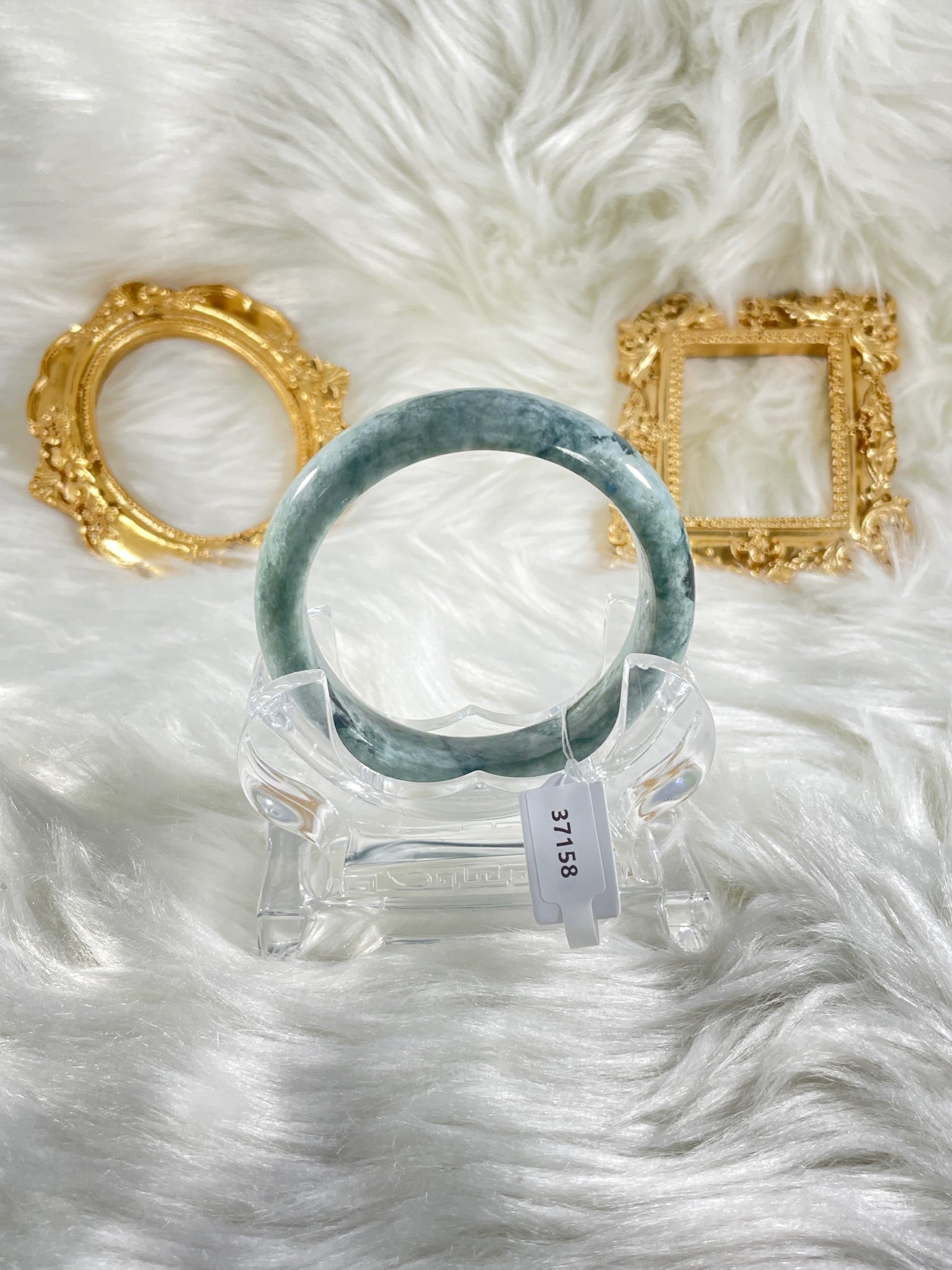 Grade A Natural Jade Bangle with certificate #37158