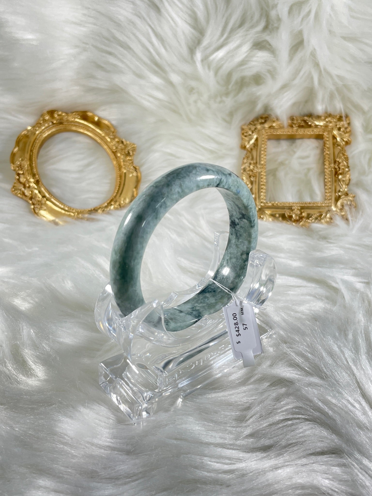 Grade A Natural Jade Bangle with certificate #37158