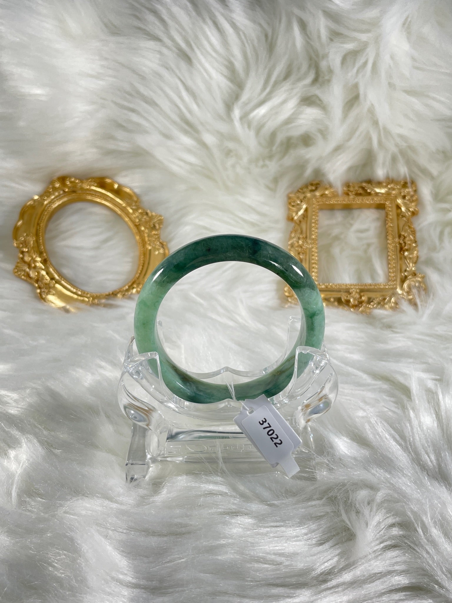 Grade A Natural Jade Bangle with certificate #37022